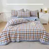 2026 Novo Modelo Quilt de Verão 100% Algodão Tingido em Fio com Borda Larga - Quilt de Verão Yunlian 110*150cm Yunlian - Azul Esverdeado