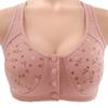 Nuevo sujetador push up con hebilla frontal estilo chaleco estampado para personas de mediana edad y mayores, de talla grande, sin aro de acero, cómodo y agradable para la piel, antiflacidez