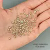 Zirconia Rectangular Dorada para Uñas Mini Pedrería de Fondo Plano Decoraciones Populares para Uñas Pedrería Dorada Larga en Tira Pedrería para Uñas Francesas