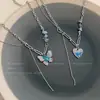 Alas de los Sueños~Collar de Lazo Azul para Mujer, Cadena de Clavícula de Alta Gama Primavera/Verano, Nuevo Accesorio de Nicho 2026