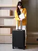Maleta de Equipaje con Marco de Aluminio y Cerradura de Combinación Robusta, de 24 Pulgadas para Mujeres y Hombres, Maleta de Viaje de Cuero de Cabina de 20 Pulgadas, de 26 Pulgadas