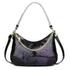 Bolso de axila con estampado de serpiente brillante, Bolso de mano para mujer de estilo coreano de lujo ligero de nicho, Bolso pequeño de cadena de moda para mujer