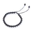 Pulsera de cuentas de piedra natural negra europea y americana, moda subgrafito, cuentas redondas, pulsera tejida, joyería hecha a mano, punto