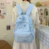 Mochila transfronteiriça menina estudante do ensino fundamental mochila fresca original estilo floresta bordado de estudante estilo nacional cor sólida mochila para estudante do ensino médio