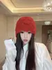 Chapéu de Crochê Vazado Estilo Coreano Popular Transfronteiriço para Mulheres, Chapéu Quente Versátil para Outono e Inverno Que Faz o Rosto Parecer Menor, Gorro, Chapéu de Lã Slouchy