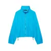Comércio Exterior Transfronteiriço Estilo Europeu e Americano Roupas Femininas ZA AliExpress Venda Quente Moda Versátil Jaqueta Bomber com Cordão na Barra