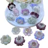 Cuentas de flor de rosa con gradiente multicolor transfronterizo, diamantes, con agujero pasante, accesorios para bolígrafo de cuentas DIY, cadena para teléfono móvil, llavero, cadena para bolso