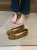 Zapatos planos de gamuza estilo coreano LUDAKE, versátiles, con lazo, para mujer, de corte bajo, suela suave, estilo abuela
