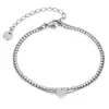 Pulsera Opk Estilo Ins Europeo y Americano para Mujer Acero Inoxidable Nicho Alta Gama Corazón Pedrería Doble Capa Apilada Acero Titanio