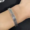 Pulsera Étnica Vintage Flecha Pluma Plata Tailandesa Negra Pulsera Temperamento Hojas Trenzada Abierta Plata Chapada Hoja