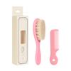 Juego de cuidado para bebés de seda Loto, cepillo de baño para el cabello suave para bebés, cepillo de limpieza para el cabello, mini peine pequeño rosa