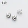 Accesorios de Plata al por Mayor Plata S925 Plata Lisa Hueca Espaciador Hexagonal Cuentas para Joyería Artesanal DIY s0585
