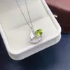 Pingente Transfronteiriço de Peridoto Natural Acessórios Femininos Nicho Alta Qualidade Joias de Prata 925 6*6 Moda Venda Direta da Fábrica