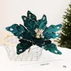 Amazon Nova Vintage Strass Natal Poinsettia Artificial Festival Decoração Acessórios para Árvore de Natal Fábrica Atacado