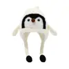 Gorro para Bebé Otoño e Invierno Dibujos Animados Cortavientos Protección para Orejas Informal Cálido Pingüino Engrosado Gorro de Invierno Tipo Jersey para Hombres y Mujeres