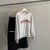 Sudadera gruesa de peso pesado con forro de forro polar, cuello redondo, para mujer, nuevo estilo otoño/invierno 2026, holgada, oversize, sin capucha