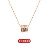 Collar Colgante de Moda para Mujer, Cadena de Clavícula de Acero de Titanio que No se Desvanece, Cadena de Onda de Agua a la Moda con Circonita, Estilo Ins