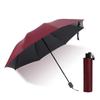 Guarda-chuva Manual Preto de Vinil com 10 Varetas para Proteção Solar, Guarda-chuva Grande Oversized, Guarda-chuva Dobrável para Sol, Uso Duplo para Sol e Chuva, Guarda-chuva Promocional
