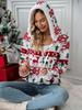 Terciopelo flash 2023 transfronterizo otoño e invierno nuevo cárdigan de manga larga para mujer europeo y americano abrigo de felpa estampado navideño