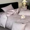 Juego de ropa de cama de cuatro piezas estilo lujo ligero de algodón de fibra larga de 60 hilos, funda de edredón de algodón puro, grado A para maternidad e infantil, funda de edredón de algodón, sábana bajera y sábana de cama