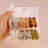 Brincos Mais Vendidos Transfronteiriços Europeus e Americanos, Brincos de Acetato de Design Nichado Estilo Ins para Mulheres, Conjunto Criativo de Joias Argola Geométrica