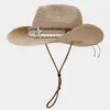 Sombrero de Sol Estilo Bosque para Vacaciones para Mujer, Sombrero de Paja Bicolor de Moda Veraniega, Sombrero de Sol Plegable con Borde Moldeable, Moderno