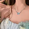 2026 Nuevo Collar Metálico Irregular de Mariposa Diseño de Nicho de Moda para Hombres y Mujeres Cadena para Clavícula Accesorio para el Cuello