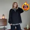 Camisa Falsa de Dos Piezas Estilo Coreano 2025 con Terciopelo para Mantener el Calor, Mismo Estilo para Hombres y Mujeres, Holgada y Ceñida, Artículo de Moda para el Uso Diario