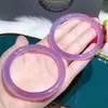 Atacado Brasil alta gelo roxo calcedônia pulseira roxo uva ágata feminina Jade beleza pulseira tilintante joia presente
