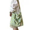 Bolsa Transversal Floral Estilo Preguiçoso Bolsa de Ombro Fresca Estilo Coreano Versátil para Primavera e Verão Bolsa Grande para o Dia a Dia Bolsa Transversal Leve