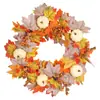 Venta Caliente Transfronteriza Amazon Festival de la Cosecha Decoraciones de Otoño Decoración de Ventana del Hogar Colgante de Puerta Calabaza Blanca Artificial Flor de Hoja de Arce