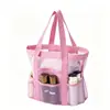 Bolsa de Playa, Bolsa de Almacenamiento de Artículos de Tocador de Gran Capacidad, Bolsa de Almacenamiento para Traje de Baño, Bolsa de Malla Plegable de un Solo Hombro para Natación al Aire Libre