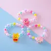 Pulsera Nueva de Oso de Dibujos Animados Linda para Niñas con Cuentas de Colores, Pulsera de Princesa, Joyería Pequeña al por Mayor