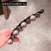 Elegante presilha de cabelo de pérola, presilha banana para mulheres, nova presilha de alta qualidade com diamantes para rabo de cavalo alto, presilha vertical, acessório de cabelo estilo japonês e coreano para a parte de trás da cabeça