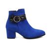 2024 comercio exterior moda tacón alto zapatos de mujer 40-43 gamuza cremallera lateral botas bajas martin
