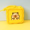 Porta-moedas de Silicone Labubu para Crianças Capivara Bolsa Pequena Fofa Criativa Colorida Bolsa Quadrada Pequena Pingente de Bolsa