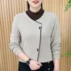 Estilo Otoño e Invierno Cuello Medio Alto Patchwork Falso Dos Piezas Doble Cara Terciopelo Alemán Color Sólido Manga Larga Top Capa Base Pequeño Top Capa Base Para Mujer