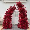 Arco de cuerno de boda fila de flores artificiales Decoración de fotografía de cuerno de flor diseño de fondo de boda arco de boda flor al por mayor