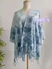 Capa de Punto Tie-Dye Étnica para Vacaciones, Capa Fina con Borlas para Mujer, Cárdigan, Chal Calado Estilo Primavera y Otoño, Blusa, Ropa Exterior