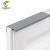 Gabinete de decoración para el hogar, puerta de gabinete, manija negra oculta empotrada, manija de borde extendido con sellado de color aleación de aluminio cepillado para puerta de armario