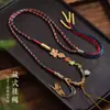Corda de Colar Trançada Artesanal Resistente Estilo Xizang com Cera de Abelha e Jade Hetian Cordão Universal para Pingente Thangka para Joias de Mulheres e Homens
