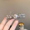 Pinza para el Cabello Estilo Francés de Lujo Ligero con Lazo de Perlas, Pinza de Pato, Pinza Bb, Accesorio para el Cabello Súper de Ensueño con Pedrería, Adorno para el Cabello de Alta Gama, Lujoso y Elegante