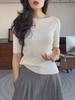 Camiseta Base de Hilo Yangzi 30% Lana Peinada Fina de Hong Kong y American Apparel/Primavera y Verano de Canalé 18 Gauge con Costuras Integradas