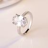 Anillo de compromiso con diseño de huevo de ganso y diamantes, chapado en oro blanco de 18 quilates, estilo europeo y americano, para Baojiali
