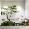 Árbol de Arce Simulador Azalea Árbol Falso de Interior Planta Verde Decoración de Paisajismo Árbol Banyan Grande Planta Simple para Escaparate