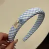Estilo Coreano Fresco Xadrez Renda Versátil Elástico de Cabelo Grande Versátil de Alta Qualidade Menina Doce Faixa de Cabeça para Rabo de Cavalo Alto