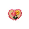 Adesivo de Tecido Bordado Flor Amor Desenho Animado Patch Fofo Autoadesivo Decalque Decorativo DIY para Capa de Celular Bolsa Chapéu