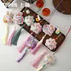 Festival de Medio Otoño Shangjin Conejo de Luna Bordado por Ambos Lados Conejo de Jade Bolsita Perfumada Colgante Borla para Coche Adorno Bolsa de Fragancia Material Floral