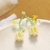 Flores de tulipán estéreo de cristal con cuentas tejidas a mano, horquilla para el cabello DIY, accesorios para el cabello, material para aretes al por mayor