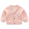 Roupa Externa para Bebê Outono e Inverno Cardigã Quente com Forro de Lã para Meninos, Roupa Espessa para Bebês, Tops para Crianças Pequenas, Roupas de Inverno para Meninas